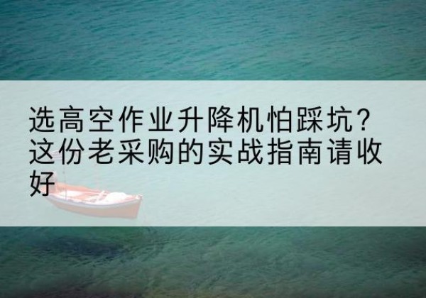 宿州高空作业升降机厂家推荐-选高空作业升降机怕踩坑？这份老采购的实战指南请收好